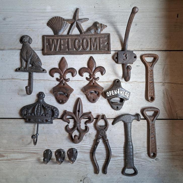Diverse gietijzeren haak flesopener Welcome bordje *Etage3*, Huis en Inrichting, Woonaccessoires | Overige, Nieuw, Ophalen of Verzenden