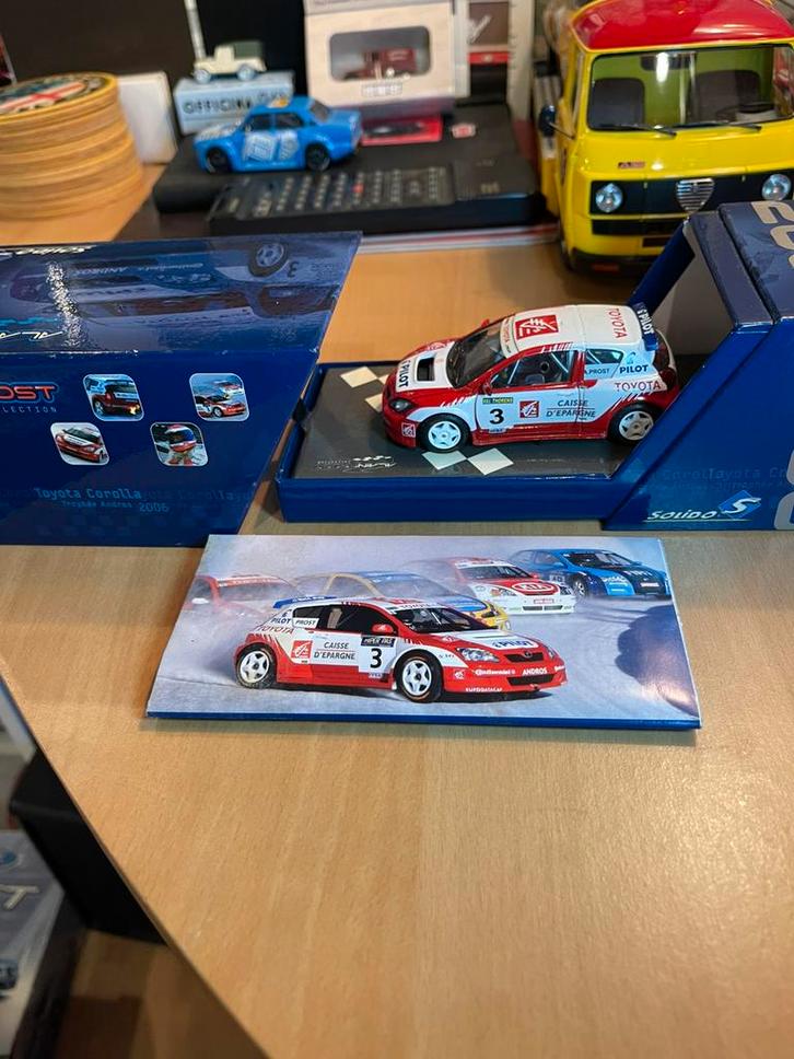 1:43 TOYOTA COROLLA TROFÉE ANDROS #3 ALAIN PROST ….. 25,-, Hobby en Vrije tijd, Modelauto's | 1:43, Zo goed als nieuw, Auto, Ophalen of Verzenden