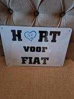 Hart voor Fiat reclamebord, Verzamelen, Merken en Reclamevoorwerpen, Ophalen of Verzenden, Nieuw, Reclamebord