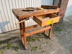 Oude houten werkbank met toebehoren, Ophalen of Verzenden, Gebruikt, Bankschroef