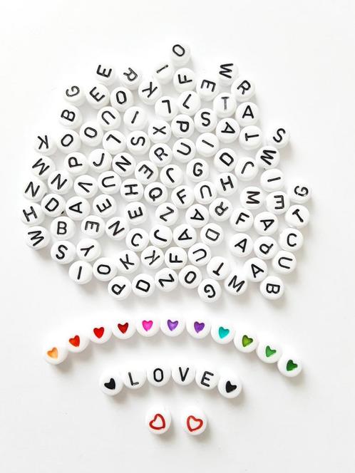 Nieuwe letter kralen, hartjes, sterren, smileys kralen, Hobby en Vrije tijd, Kralen en Sieraden maken, Nieuw, Kraal, Ophalen of Verzenden