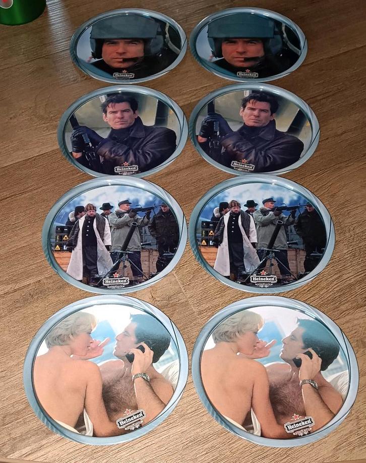 Heineken James Bond onderzetters 8 stuks, Verzamelen, Biermerken, Zo goed als nieuw, Ophalen of Verzenden