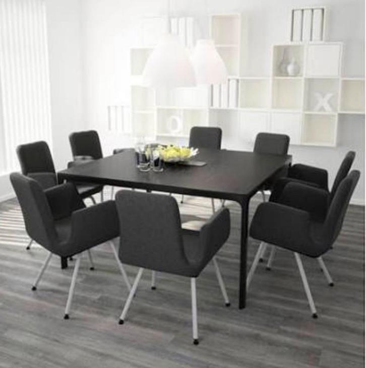 Bureau / vergadertafel 140x140cm. zwart  |  IKEA Bekant, Huis en Inrichting, Bureaus, Gebruikt, Bureau, Ophalen