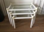 Vintage nesting tables, bijzettafeltjes., Minder dan 55 cm, Vintage, Rechthoekig, Ophalen