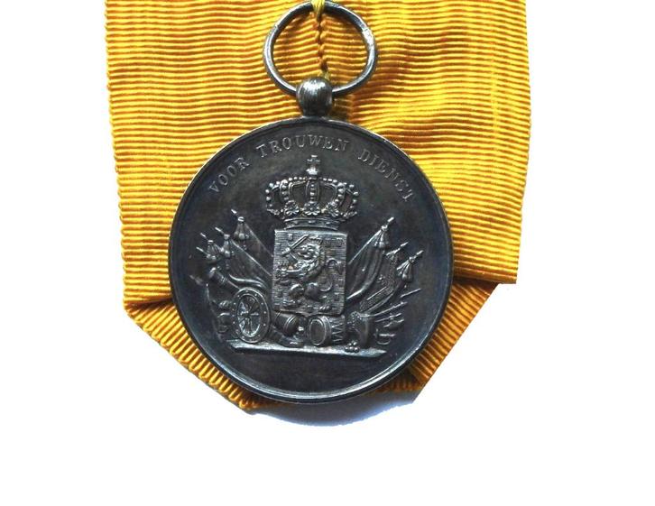 Nederland Trouwe Dienst medaille z.j. (20e eeuw, zilver), Verzamelen, Militaria | Algemeen, Landmacht, Lintje, Medaille of Wings