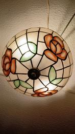 Tiffany-stijl plafonnière rozen 35 cm (2x E27), Huis en Inrichting, Lampen | Plafondlampen, Ophalen of Verzenden, Gebruikt, Glas