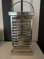 Zilverkleurige windlicht 38,5 cm, Huis en Inrichting, Woonaccessoires | Kandelaars en Kaarsen, Gebruikt, Overige kleuren, 25 tot 50 cm