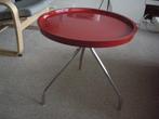 Ronde retro rood tafel - zeer nette staat, Huis en Inrichting, Tafels | Salontafels, Rond, Retro, Zo goed als nieuw, Ophalen