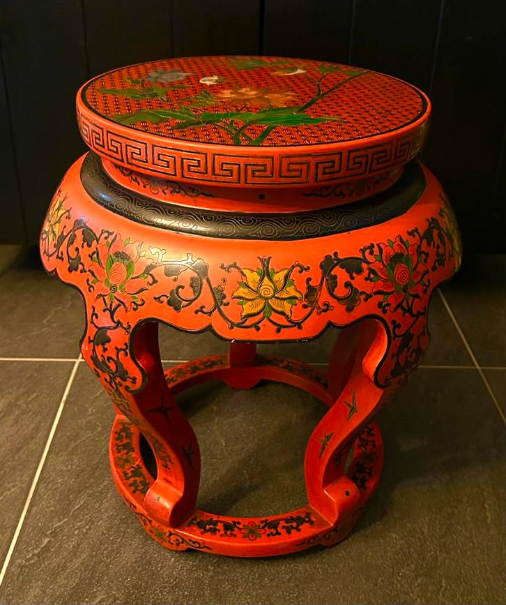 Antieke Chinese Kruk - Stoel - Chinoiserie, Antiek en Kunst, Antiek | Meubels | Tafels, Ophalen of Verzenden