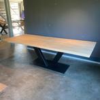 Eiken Boomstam Rand Tafel - Udine Onderstel - 260x110cm, 100 tot 150 cm, Ophalen of Verzenden, Vijf personen of meer, Eikenhout