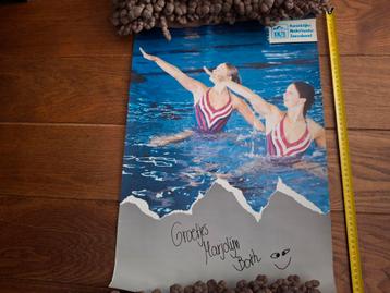 Poster Kunstzwemmen  met handtekening Marjolijn Both  beschikbaar voor biedingen