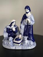 Kerstfiguur delfts blauw holy family groot 18.5 cm., Diversen, Kerst, Ophalen of Verzenden, Nieuw