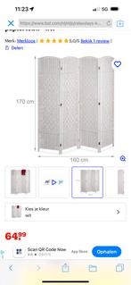 Kamerscherm wit 4 luiks, Huis en Inrichting, Ophalen, Zo goed als nieuw