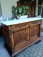 Antieke commode wastafel marmer vintage houtsnijwerk eiken k, Antiek en Kunst, Antiek | Meubels | Kasten, Ophalen of Verzenden