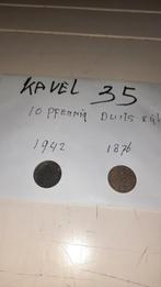 Duitsland 10 Pfennig 1876 & 1942 - Kavel 36, Verzenden, Duitsland, Losse munt