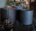 Nieuwe 3 delige set windlichten metaal, Huis en Inrichting, Ophalen of Verzenden, Nieuw, Metaal, Minder dan 25 cm