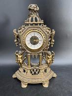 Antieke bronzen tafelklok met engelen, Antiek en Kunst, Antiek | Klokken, Ophalen of Verzenden