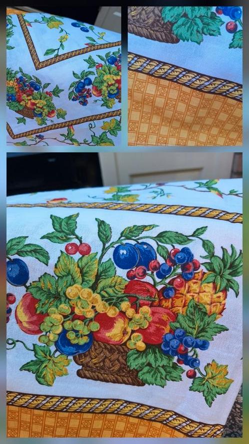 Vintage Italy nieuw tafelkleed, fruitdecor, tuintafel, 80's, Antiek en Kunst, Antiek | Kleden en Textiel, Ophalen of Verzenden
