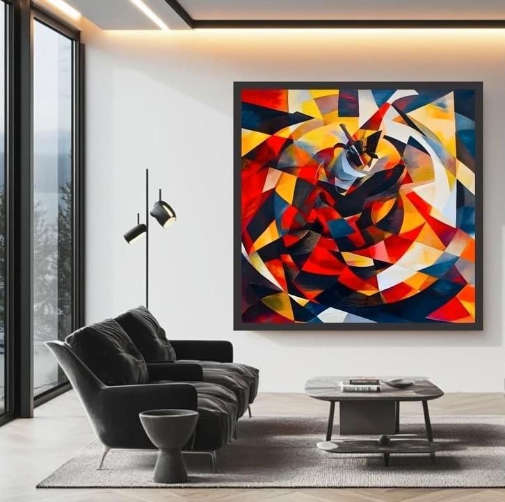 KUNST-WERK-MODERN ( The Fire Inside the Ring XXL ), Antiek en Kunst, Kunst | Schilderijen | Abstract, Ophalen