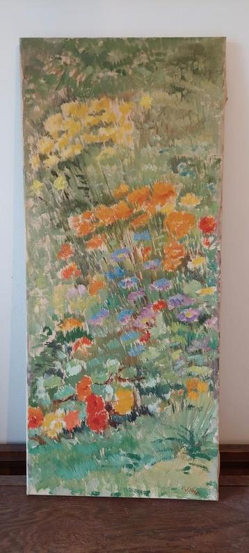 Mooi schilderij Veld met bloemen, Simon Stolp, Hilversum beschikbaar voor biedingen