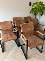 6 nette eetkamer stoelen, Huis en Inrichting, Stoelen, Ophalen, Gebruikt, Bruin, Metaal