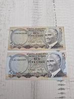 Turkse Lira Bankbiljetten - 5 Lirasi 1976, Ophalen of Verzenden