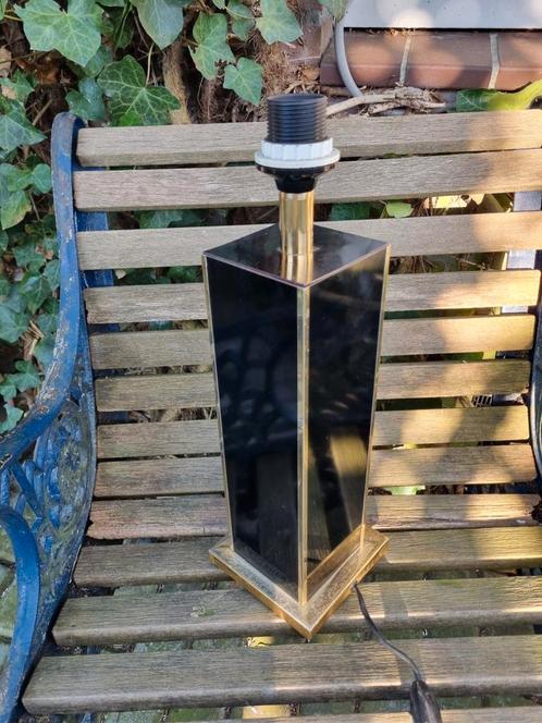 Tafellamp hollywood regency messing zwart, Huis en Inrichting, Lampen | Tafellampen, Zo goed als nieuw, Minder dan 50 cm, Ophalen of Verzenden