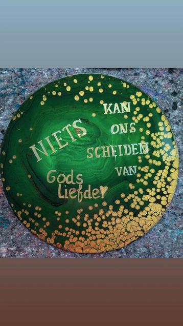 Vinyl Platen met Acrylverf & Tekst beschikbaar voor biedingen