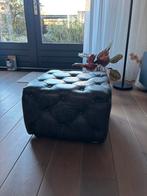 Leren hocker antraciet, Ophalen of Verzenden, Vierkant