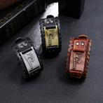 Brede Leren Heren Armband Met Bijl, Sieraden, Tassen en Uiterlijk, Armbanden, Verzenden, Nieuw, Leer