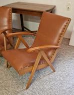 vintage clubs / stoelen, Huis en Inrichting, Stoelen, Ophalen, Gebruikt, Bruin, Drie