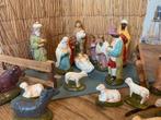 Antiek Gipsen Kerstgroep Kerstkribbe Kerststal Kerst Figuren, Diversen, Ophalen of Verzenden, Zo goed als nieuw
