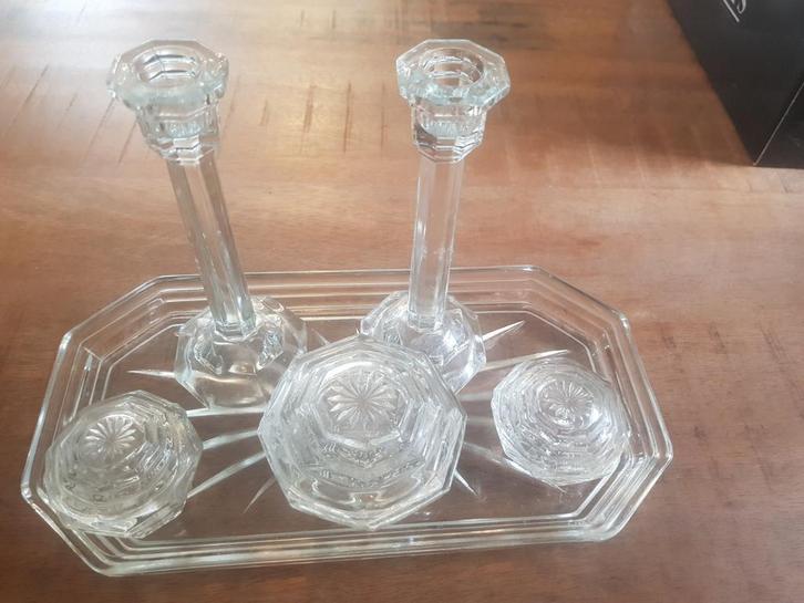 Glazen Serviesgoed Set, Huis en Inrichting, Woonaccessoires | Kandelaars en Kaarsen, Nieuw, Kaars, Minder dan 25 cm, Overige materialen