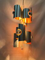 Vintage space age hanglamp, Polam, geborsteld aluminium, Huis en Inrichting, Lampen | Hanglampen, Ophalen of Verzenden, Zo goed als nieuw