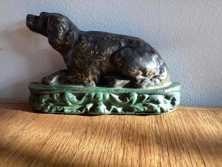 Antieke Gietijzeren Deurstopper Hond, Antiek en Kunst, Kunst | Beelden en Houtsnijwerken, Ophalen of Verzenden
