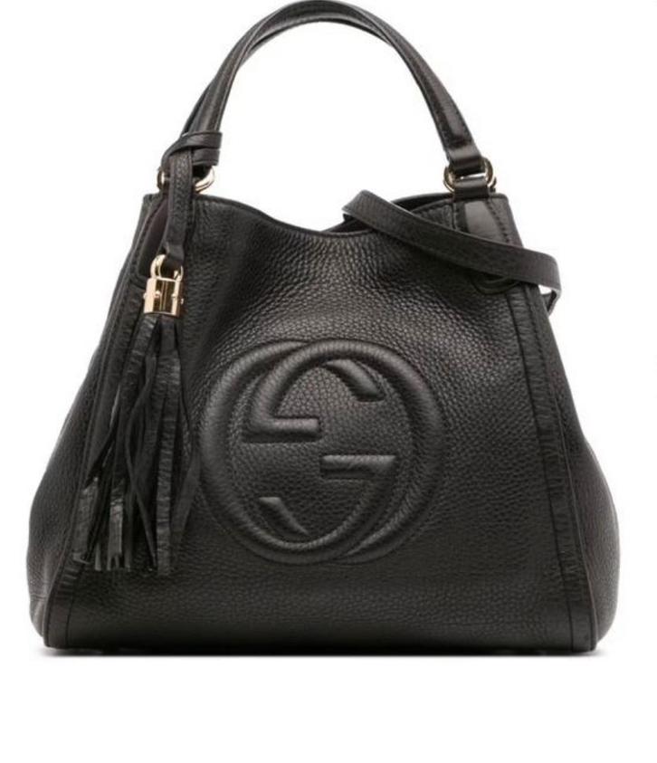 Zwarte Gucci Soho Handtas, Sieraden, Tassen en Uiterlijk, Tassen | Damestassen, Zo goed als nieuw, Handtas, Zwart, Ophalen of Verzenden