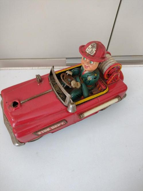 Vintage Blikken Brandweerauto - Restauratie Nodig, Antiek en Kunst, Antiek | Speelgoed, Ophalen