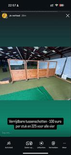 4 Houten Terrasschermen/windschermen, verrijdbaar, Ophalen, Gebruikt