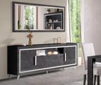 Dressoir Silver hoogglans Antraciet 207 cm met led lamp-SALE, Ophalen of Verzenden, Nieuw, 25 tot 50 cm