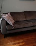 Bank 2-3 zits met  bijbehorende hocker, Huis en Inrichting, Ophalen, Retro, velours, Driepersoons, 75 tot 100 cm