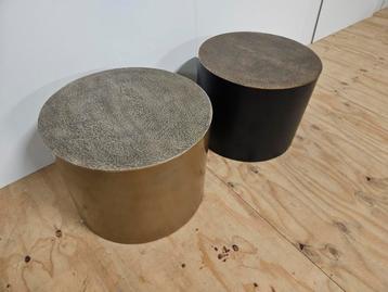 Salontafel set met aluminium blad 60 cm in diameter 