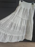 Prachtige witte maxi rok M-L katoen met kant Ibiza boho, Wit, Maat 42/44 (L), Ophalen of Verzenden, Zo goed als nieuw