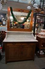 Antieke wastafelkast commode met marmer blad, Ophalen