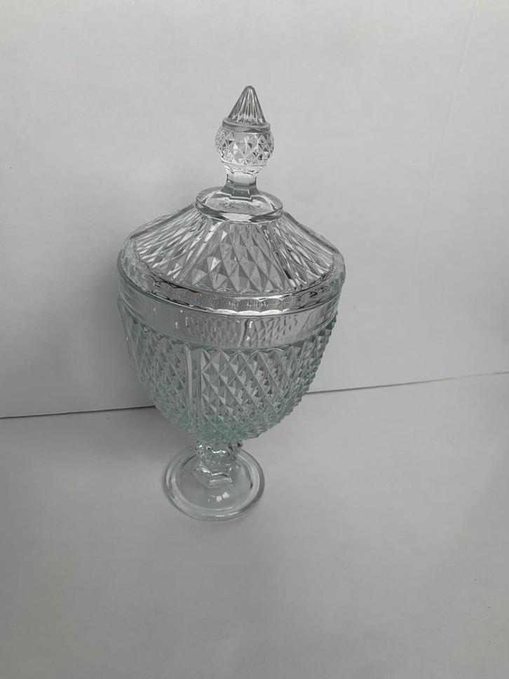 Glazen bonbonniëre met deksel, 33x16cm, Huis en Inrichting, Keuken | Servies, Zo goed als nieuw, Schaal of Schalen, Overige stijlen