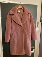 Warme lange Teddy Jas H&M poederroze 34 36 XS S faux fur jas, H&M, Ophalen of Verzenden, Zo goed als nieuw, Roze