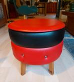 Prachtige vintage poef, Ophalen, Minder dan 50 cm, Gebruikt, Rond