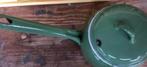 Twee groen geëmailleerde steelpannen, Ophalen of Verzenden