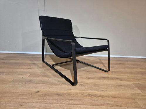 Minotti Hopper - Fauteuil - Relaxstoel - Nieuwstaat - Zwart, Huis en Inrichting, Fauteuils, Zo goed als nieuw, Leer, Metaal, Stof
