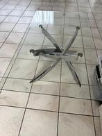 Moderne glazen salontafel met metalen poten!, Ophalen, 100 tot 150 cm, Industrieel modern, 50 tot 100 cm
