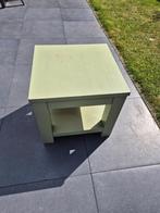 Tafeltje teak 50x50x45cm bijzettafeltje, Huis en Inrichting, Tafels | Bijzettafels, Minder dan 55 cm, Gebruikt, Rechthoekig, Hout